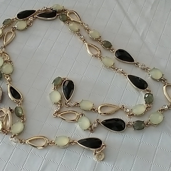 Anne Klein 42" Gold Tone & Gems Necklace - Picture 2 of 6